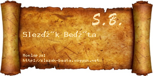 Slezák Beáta névjegykártya